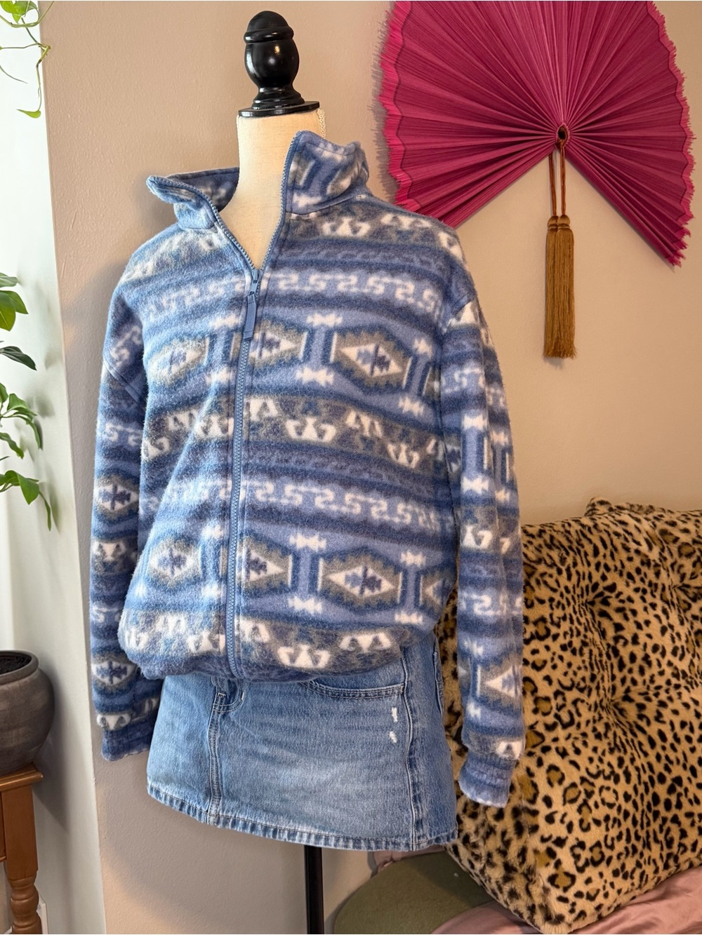 Blue fleece zip up